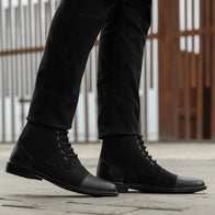 Knight Derby Hybrid Black Leather Boots - StudGuard by Dash Racegear - men Leather Shoes view 8