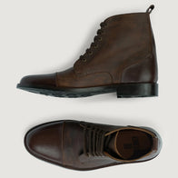 Knight Derby Hybrid Brown Leather Boots - StudGuard by Dash Racegear - men Leather Shoes view 2
