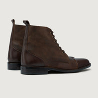Knight Derby Hybrid Brown Leather Boots - StudGuard by Dash Racegear - men Leather Shoes view 3