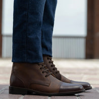 Knight Derby Hybrid Brown Leather Boots - StudGuard by Dash Racegear - men Leather Shoes view 7
