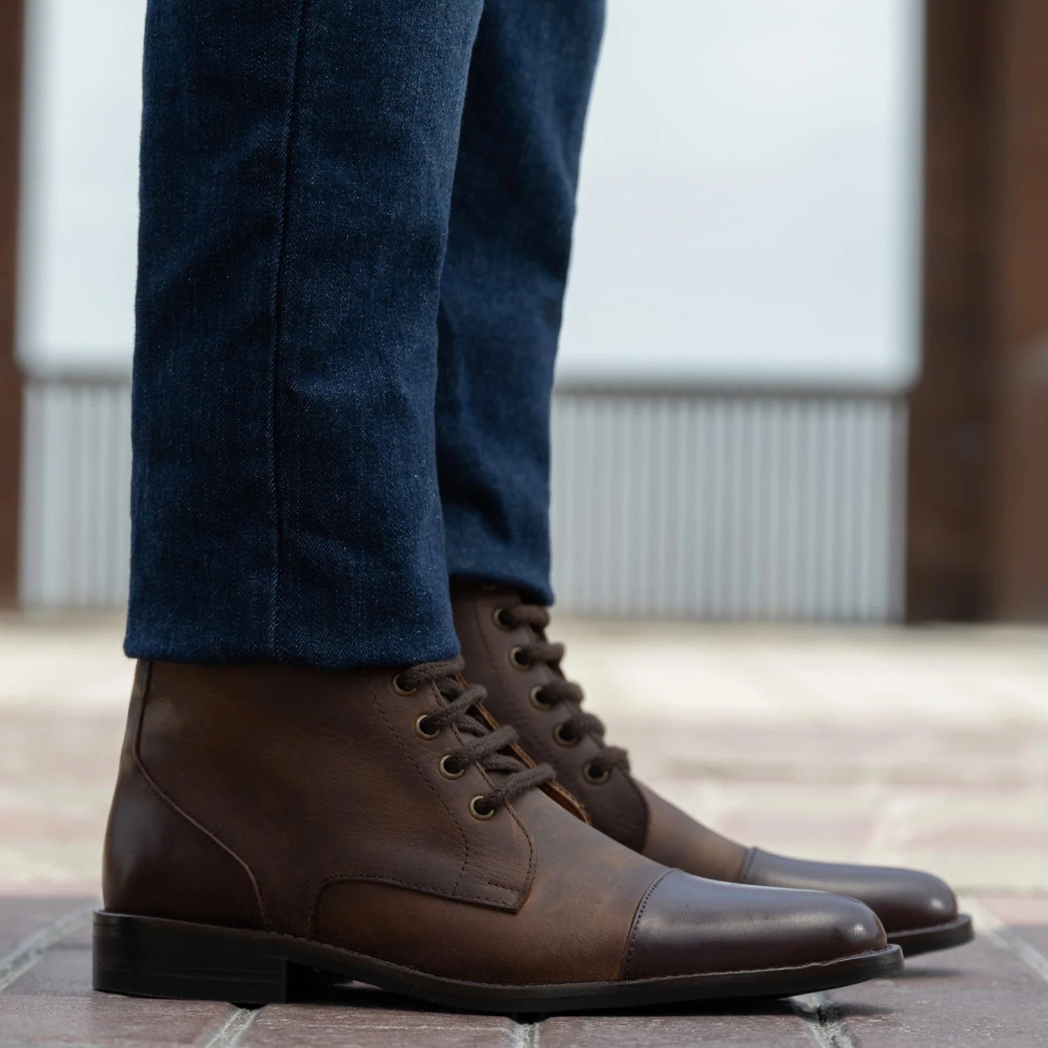 Knight Derby Hybrid Brown Leather Boots - StudGuard by Dash Racegear - men Leather Shoes view 7