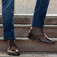Knight Derby Hybrid Brown Leather Boots - StudGuard by Dash Racegear - men Leather Shoes view 9