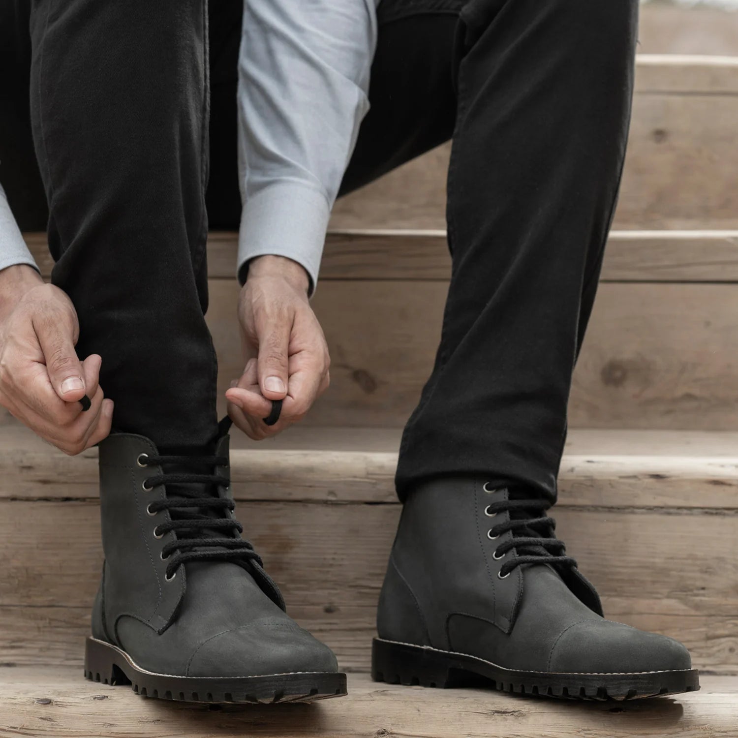 Knight Derby Matte Black Pullup Leather Boots - TerraGrip by Dash Racegear - men Leather Shoes view 10