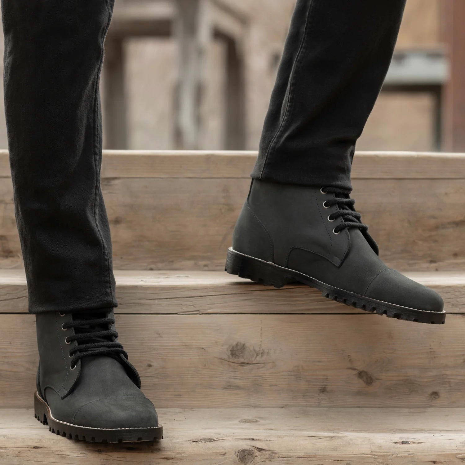 Knight Derby Matte Black Pullup Leather Boots - TerraGrip by Dash Racegear - men Leather Shoes view 9