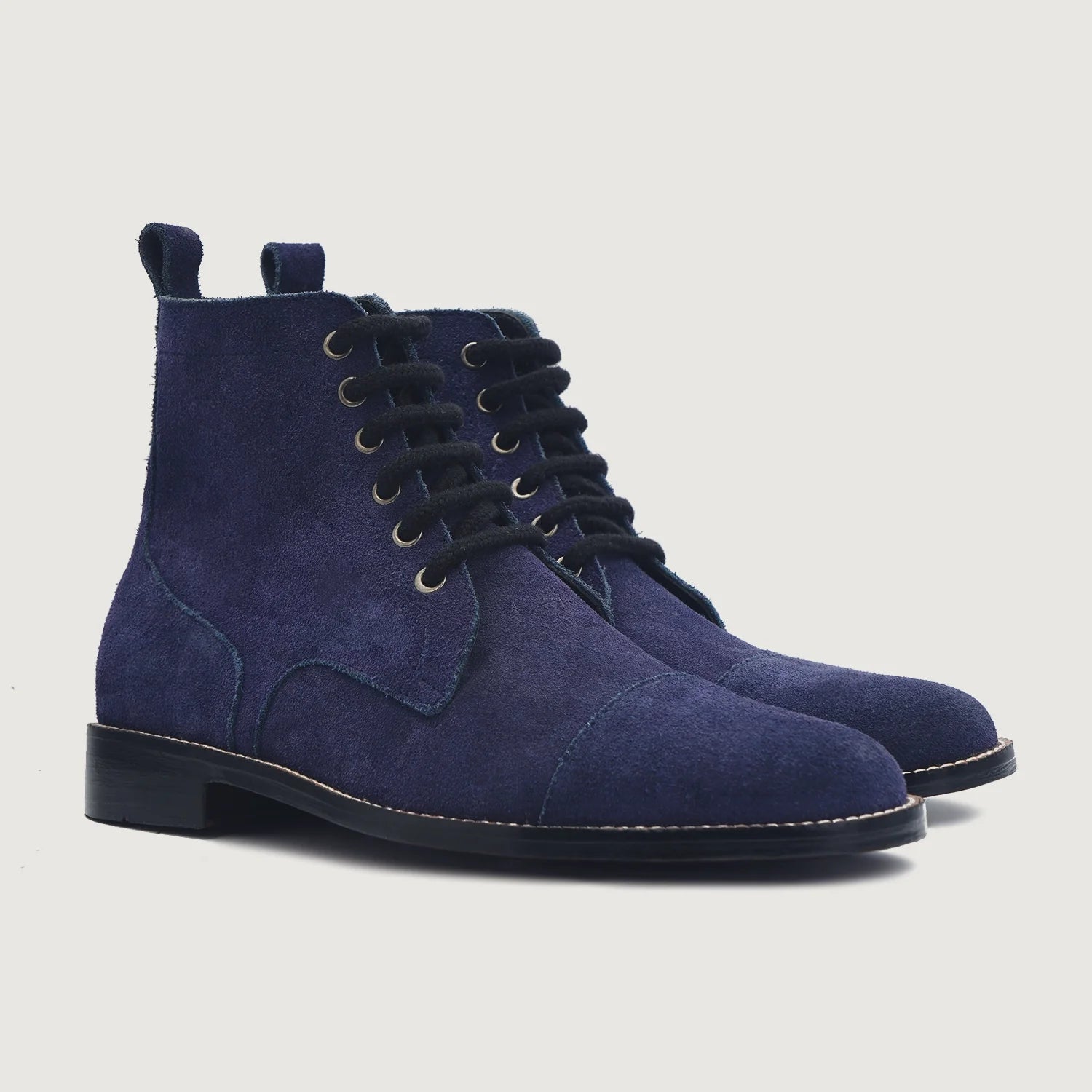 Knight Derby Midnight Blue Suede Leather Boots by Dash Racegear - men Leather Shoes view 1