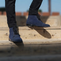 Knight Derby Midnight Blue Suede Leather Boots by Dash Racegear - men Leather Shoes view 10