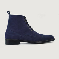 Knight Derby Midnight Blue Suede Leather Boots by Dash Racegear - men Leather Shoes view 2