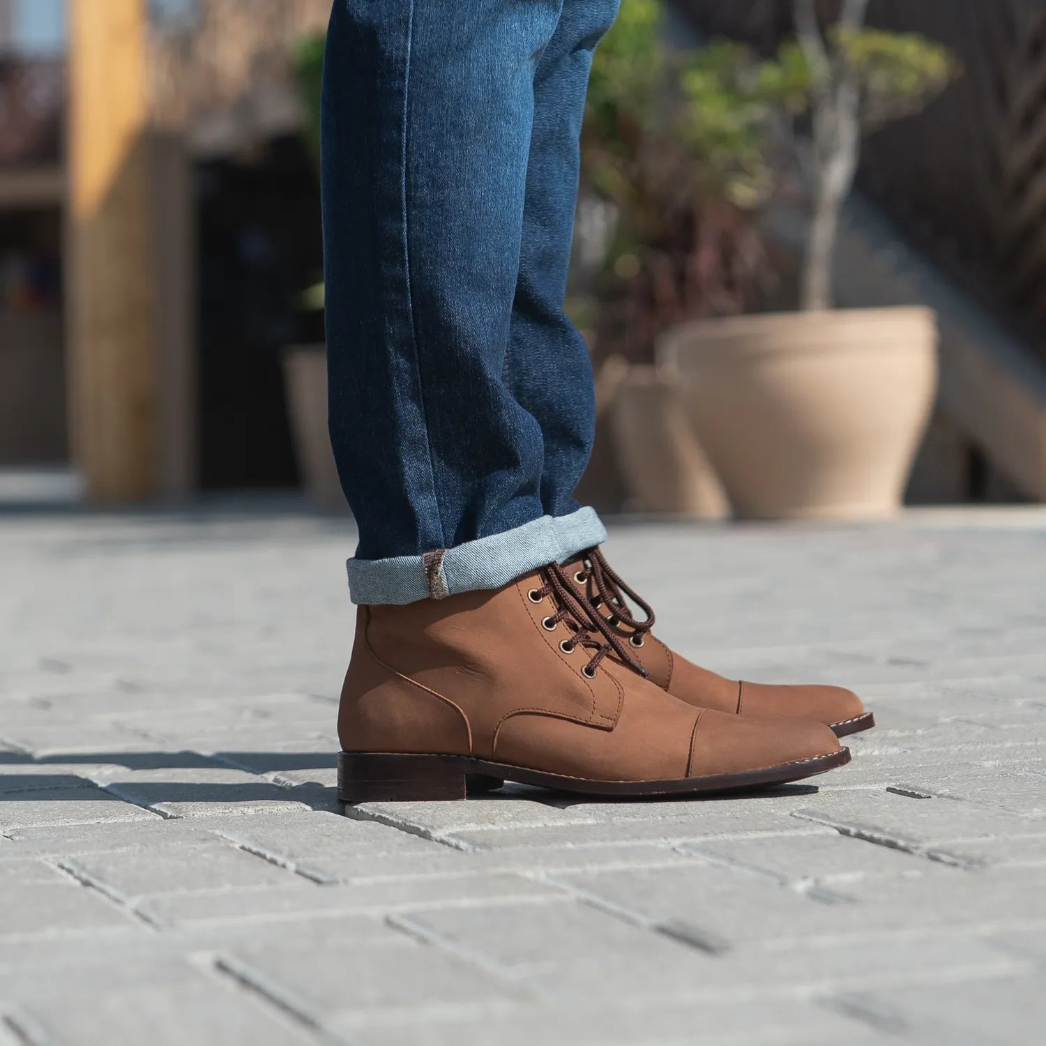 Knight Derby Oil Pull-up Brown Leather Boots by Dash Racegear - men Leather Shoes view 5