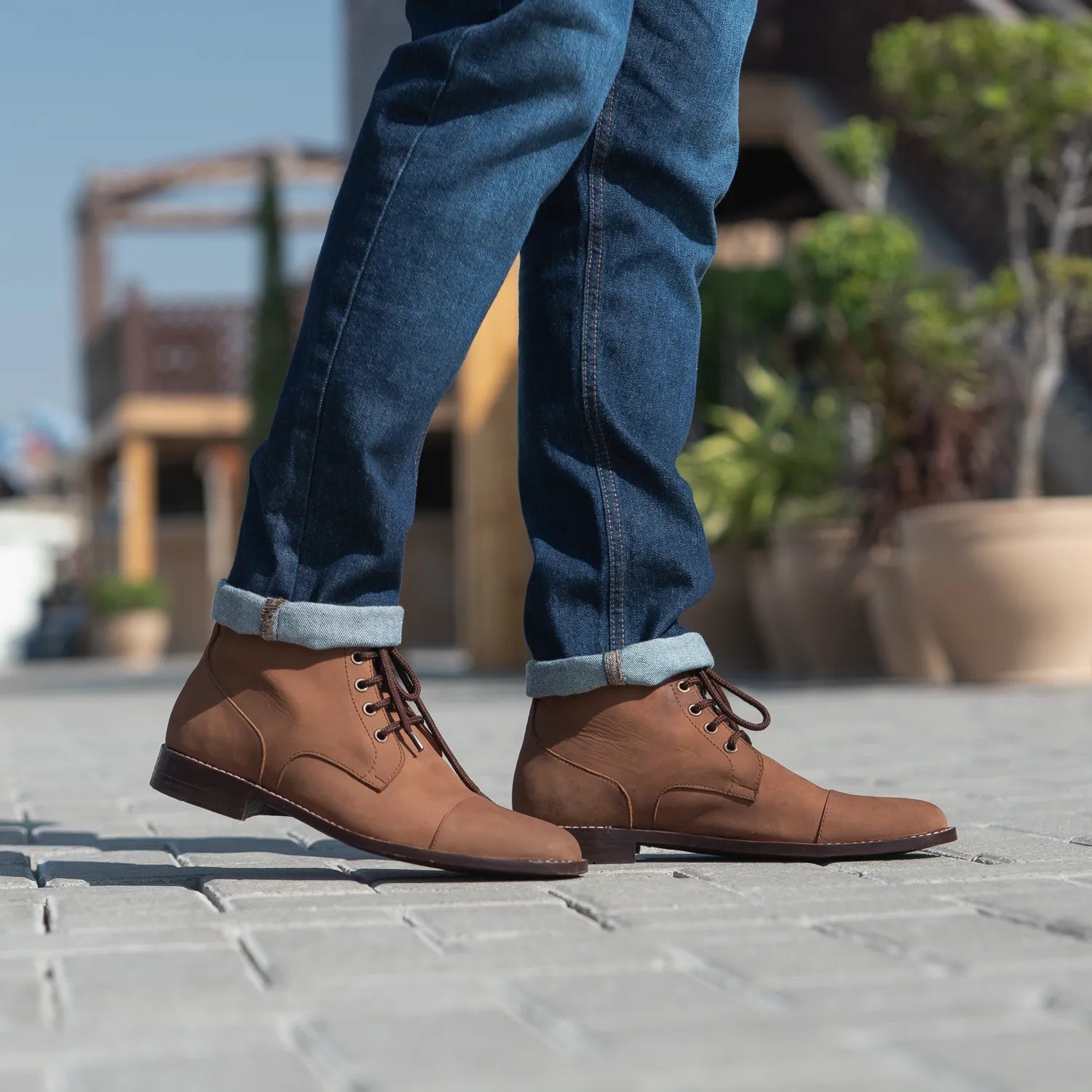 Knight Derby Oil Pull-up Brown Leather Boots by Dash Racegear - men Leather Shoes view 7