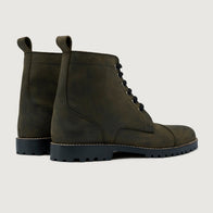 Knight Derby Olive Green Pullup Leather Boots - TerraGrip by Dash Racegear - men Leather Shoes view 3
