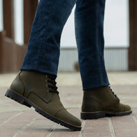 Knight Derby Olive Green Pullup Leather Boots - TerraGrip by Dash Racegear - men Leather Shoes view 8
