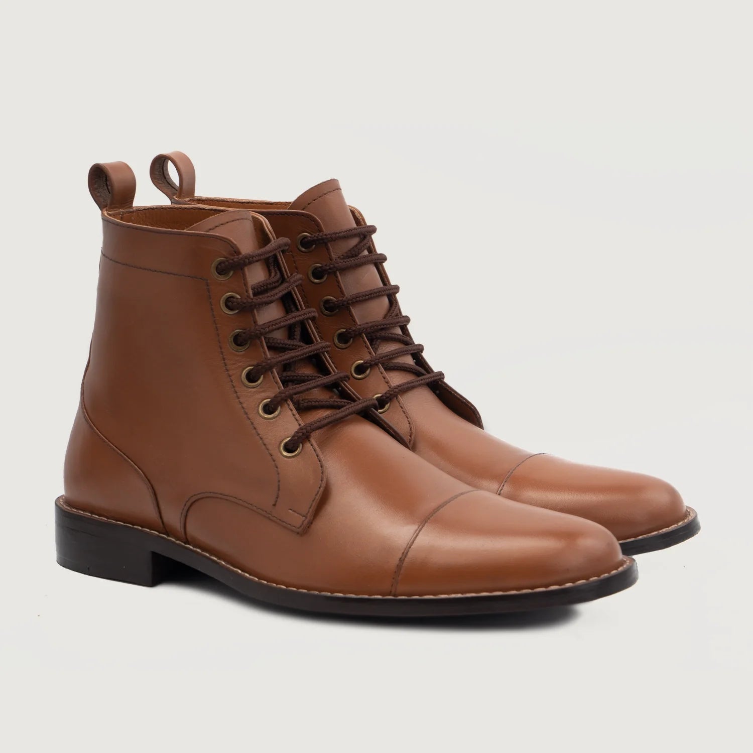 Knight Derby Tan Leather Boots by Dash Racegear - men Leather Shoes view 1