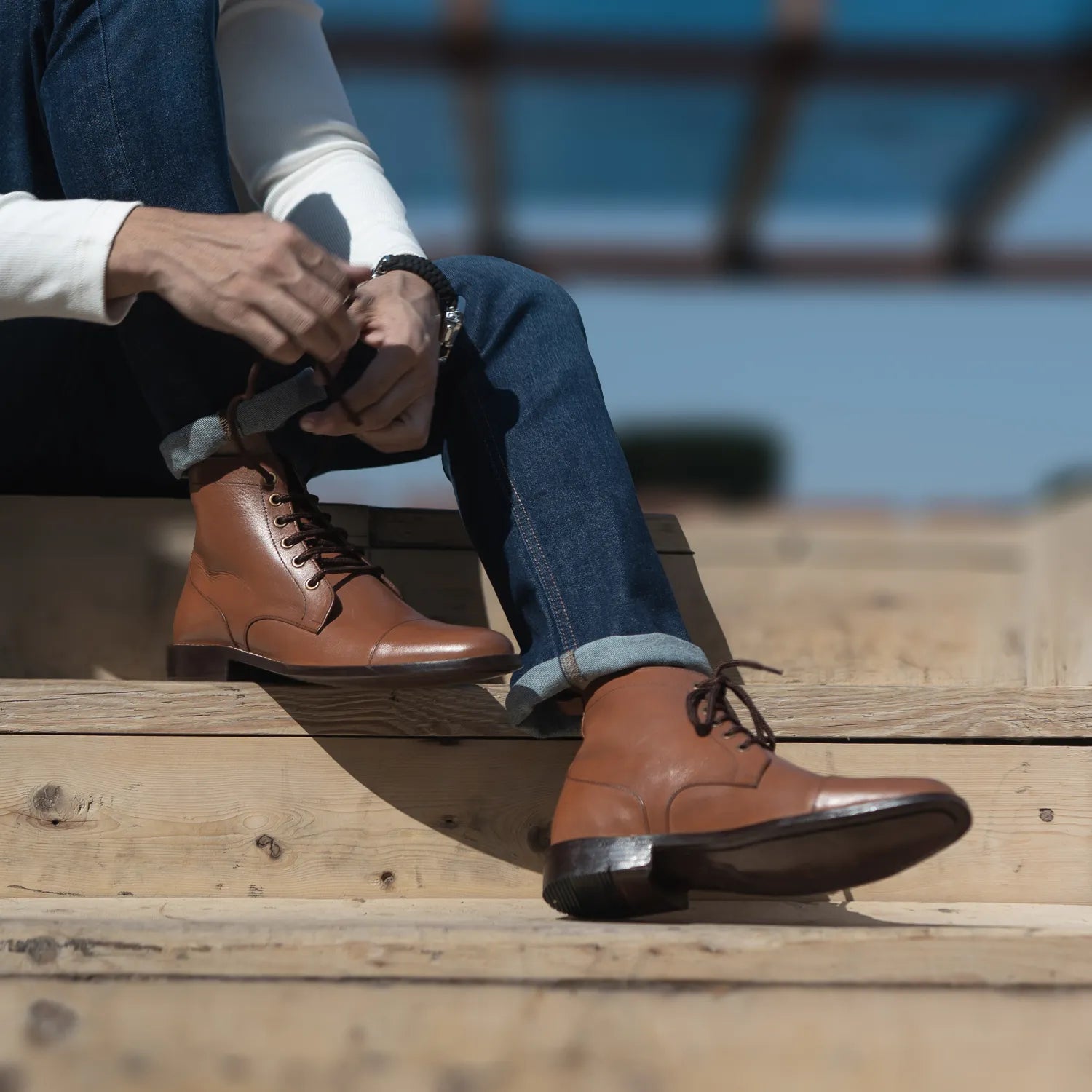 Knight Derby Tan Leather Boots by Dash Racegear - men Leather Shoes view 8