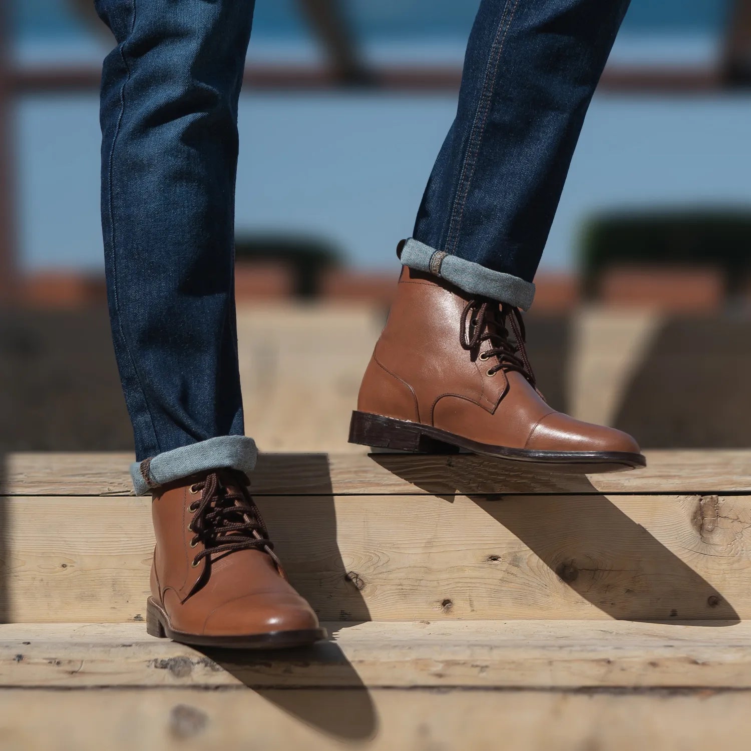 Knight Derby Tan Leather Boots by Dash Racegear - men Leather Shoes view 9