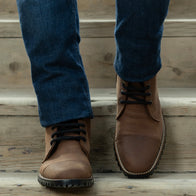 Knight Derby Waxed Brown Pullup Leather Boots - TerraGrip by Dash Racegear - men Leather Shoes view 6