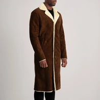 Kolby Brown Suede Shearling Coat by Dash Racegear - men Jacket view 2