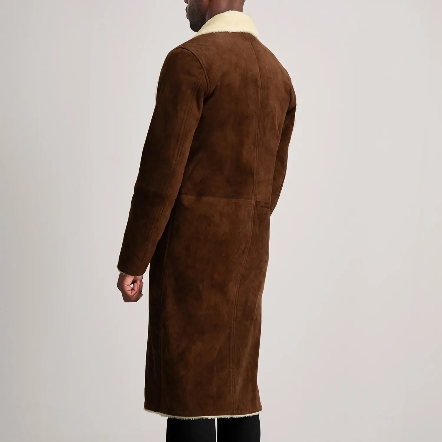 Kolby Brown Suede Shearling Coat by Dash Racegear - men Jacket view 5