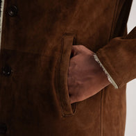 Kolby Brown Suede Shearling Coat by Dash Racegear - men Jacket view 6
