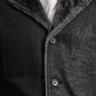 Kolby Distressed Black Leather Shearling Coat by Dash Racegear - men Jacket view 4