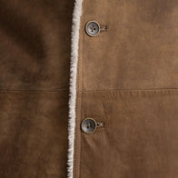 Kolby Distressed Brown Leather Shearling Coat by Dash Racegear - men Jacket view 4