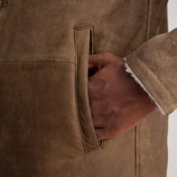 Kolby Distressed Brown Leather Shearling Coat by Dash Racegear - men Jacket view 6
