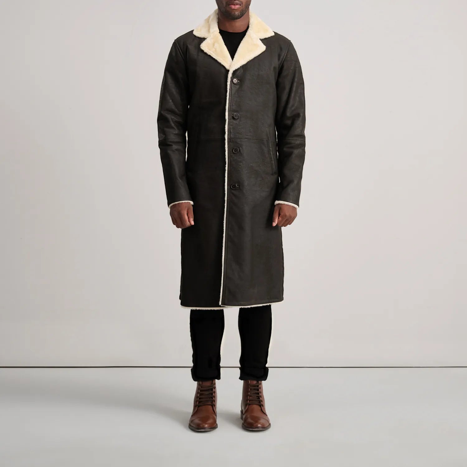 Kolby Brown Shearling Coat by Dash Racegear - men Jacket view 3