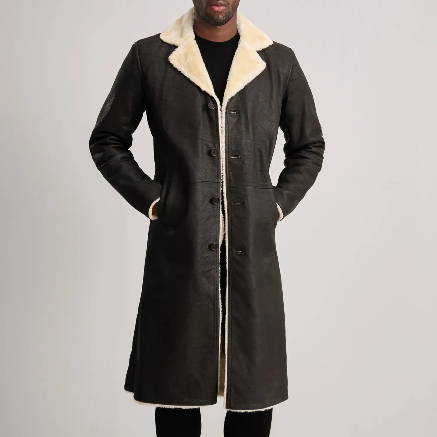 Kolby Brown Shearling Coat by Dash Racegear - men Jacket view 4