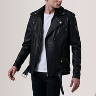 Kole Black Leather Double Rider Jacket by Dash Racegear - men Jacket view 1