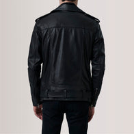 Kole Black Leather Double Rider Jacket by Dash Racegear - men Jacket view 4