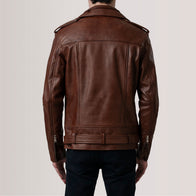 Kole Waxed Brown Leather Double Rider Jacket by Dash Racegear - men Jacket view 4