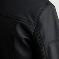 Lavendard Matte Black Leather Biker Jacket by Dash Racegear - men Jacket view 5