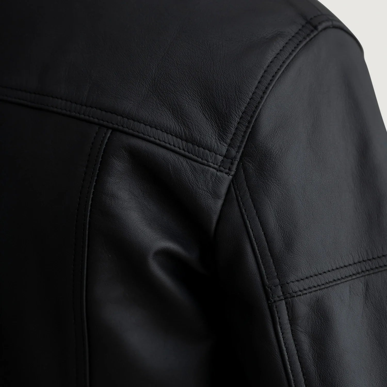 Lavendard Matte Black Leather Biker Jacket by Dash Racegear - men Jacket view 5