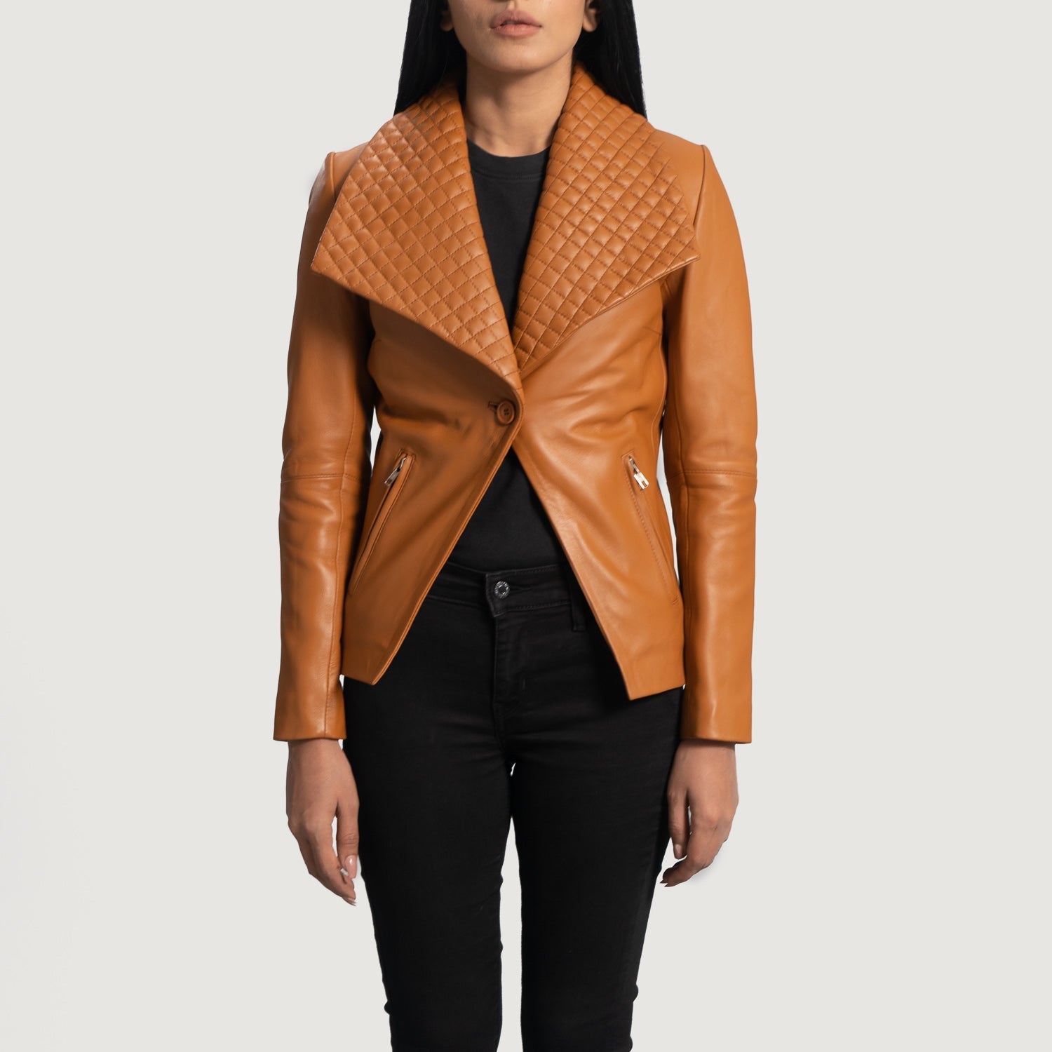 Lee Tan Brown Leather Blazer by Dash Racegear - women Jacket view 1