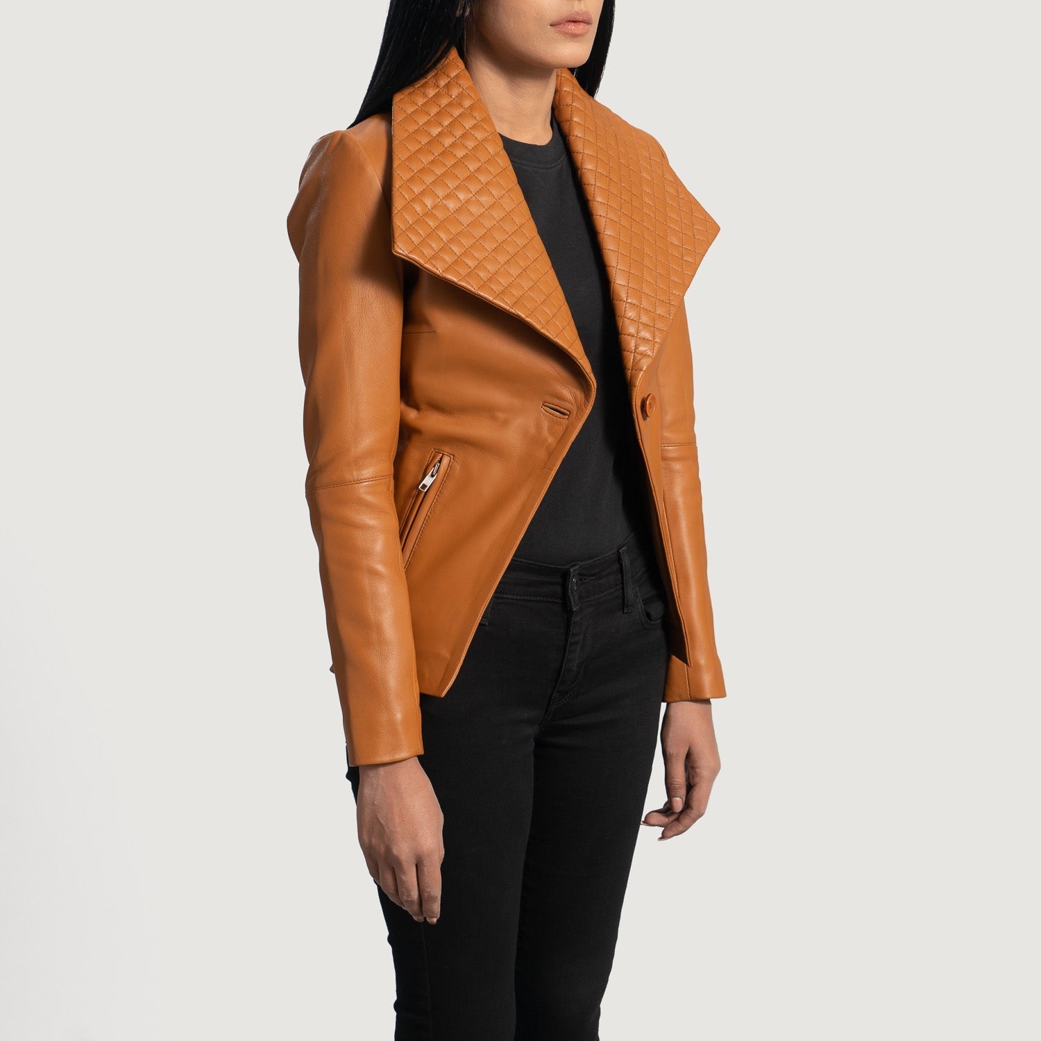 Lee Tan Brown Leather Blazer by Dash Racegear - women Jacket view 2