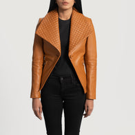 Lee Tan Brown Leather Blazer by Dash Racegear - women Jacket view 3