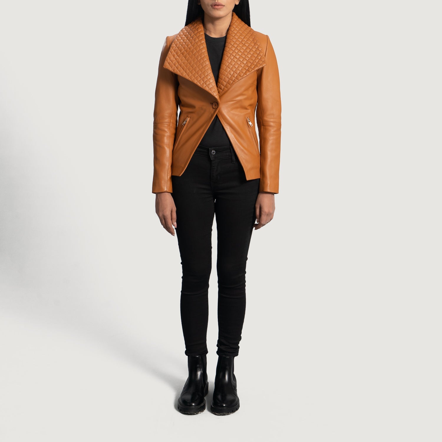 Lee Tan Brown Leather Blazer by Dash Racegear - women Jacket view 4