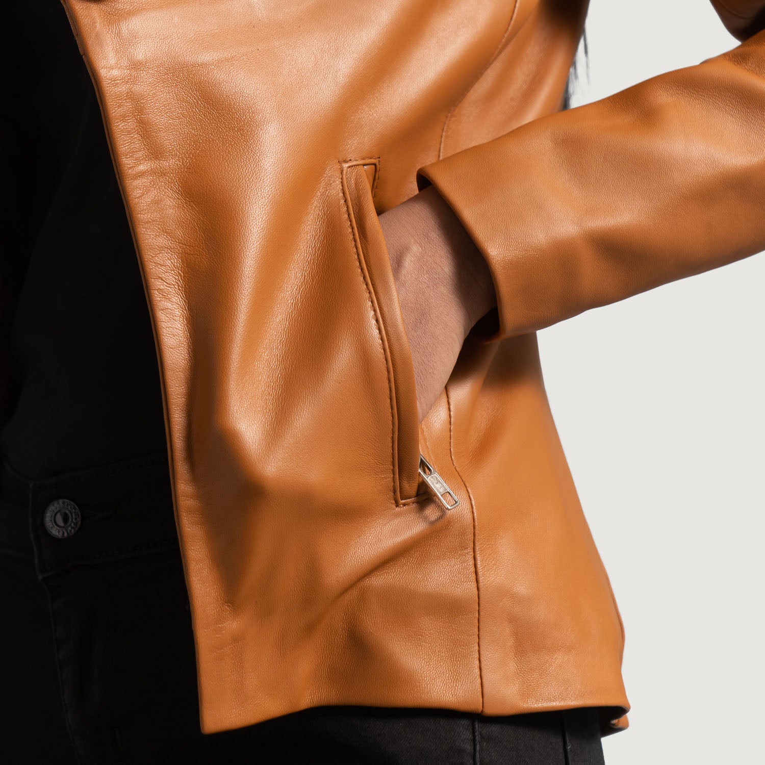 Lee Tan Brown Leather Blazer by Dash Racegear - women Jacket view 6