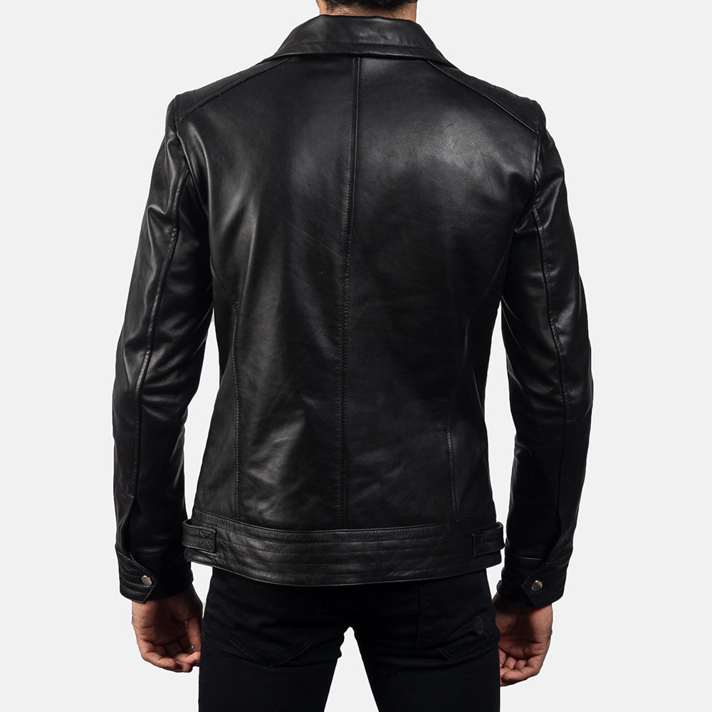 Legacy Black Leather Biker Jacket by Dash Racegear - men Jacket view 5