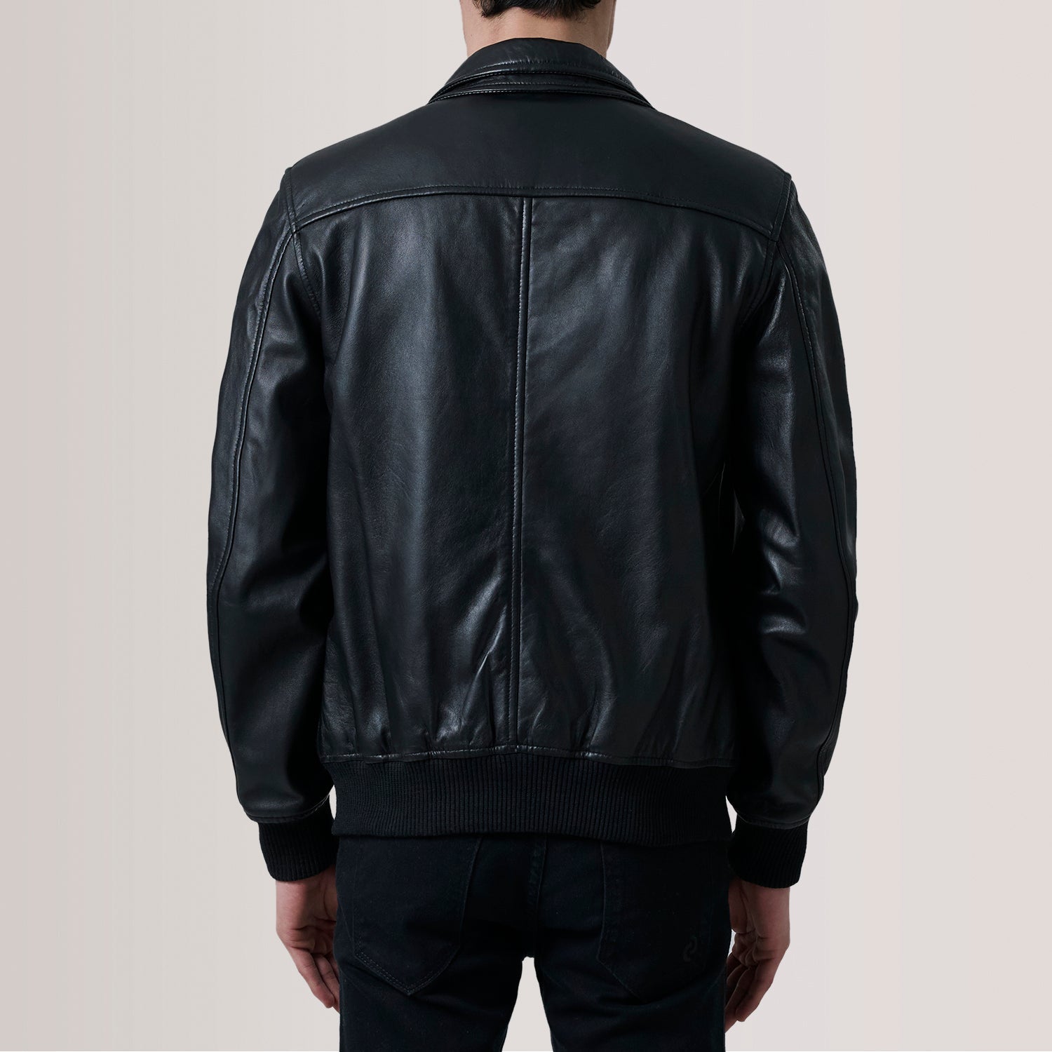 Lester Black Leather Bomber Jacket by Dash Racegear - men Jacket view 4