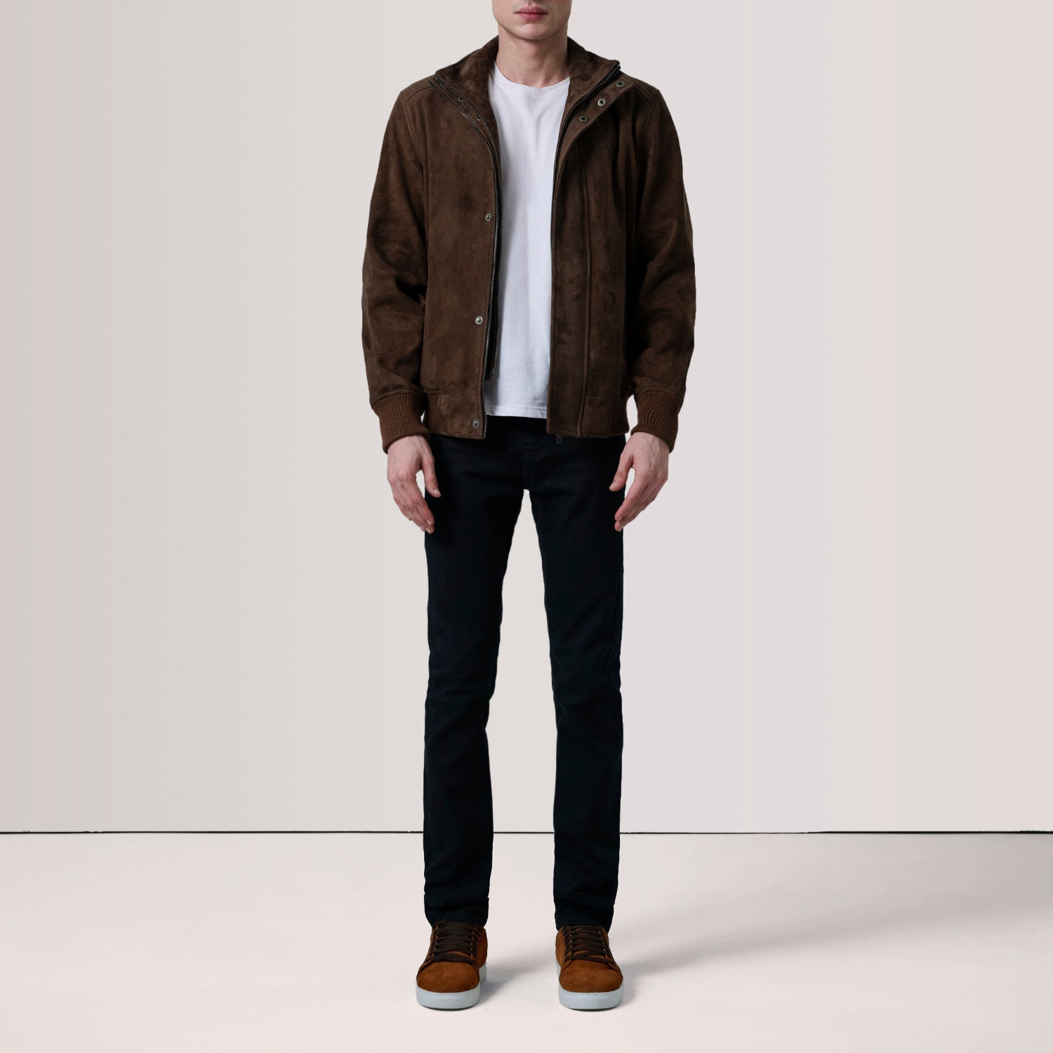 Lester Brown Suede Bomber Jacket by Dash Racegear - men Jacket view 2