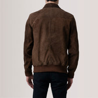 Lester Brown Suede Bomber Jacket by Dash Racegear - men Jacket view 5