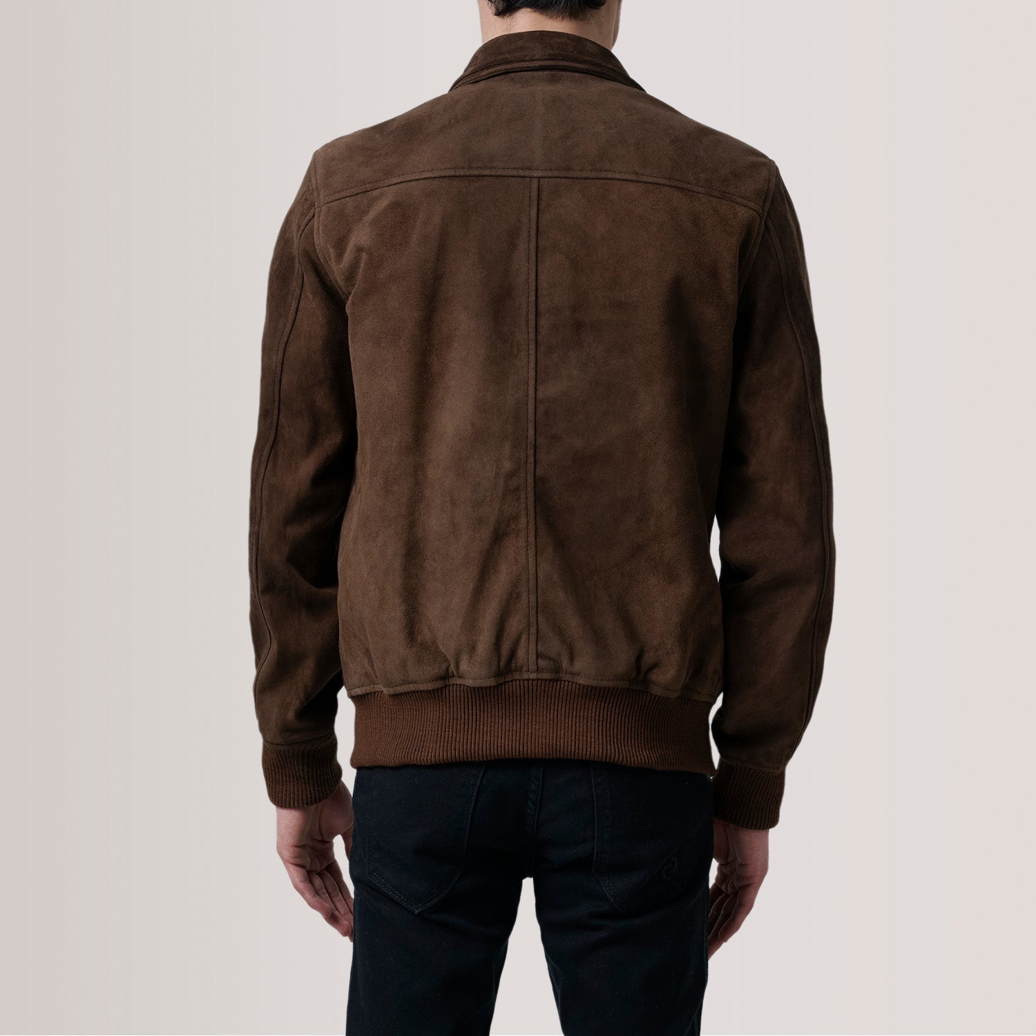 Lester Brown Suede Bomber Jacket by Dash Racegear - men Jacket view 5