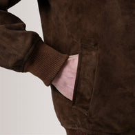 Lester Brown Suede Bomber Jacket by Dash Racegear - men Jacket view 6