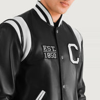 Liberte California Black Leather Varsity Jacket by Dash Racegear - men Jacket view 4