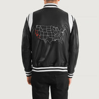 Liberte California Black Leather Varsity Jacket by Dash Racegear - men Jacket view 5