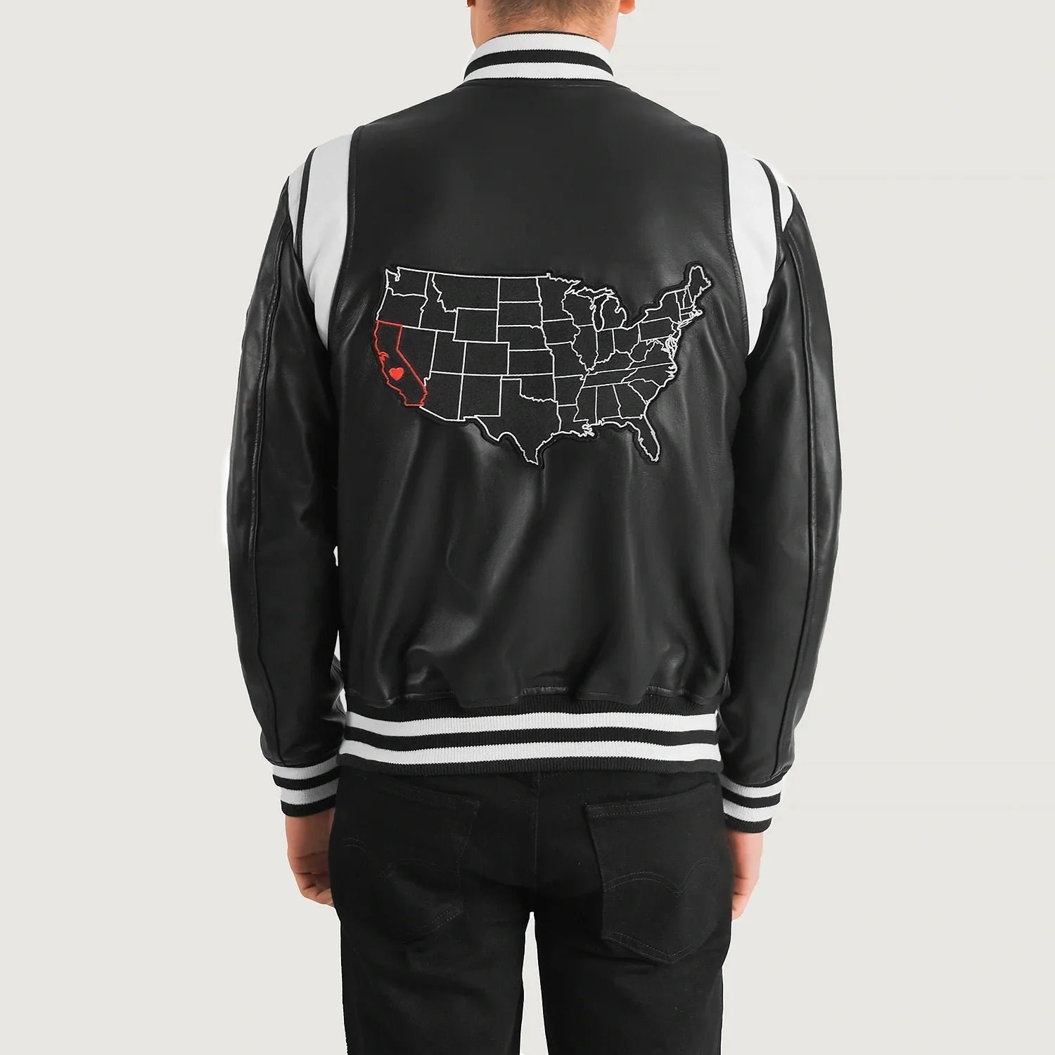 Liberte California Black Leather Varsity Jacket by Dash Racegear - men Jacket view 5