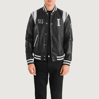 Liberte Illinois Black Leather Varsity Jacket by Dash Racegear - men Jacket view 1