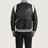 Liberte Illinois Black Leather Varsity Jacket by Dash Racegear - men Jacket view 5