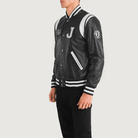 Liberte New Jersey Black Leather Varsity Jacket by Dash Racegear - men Jacket view 2