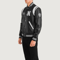 Liberte New York Black Leather Varsity Jacket by Dash Racegear - men Jacket view 2